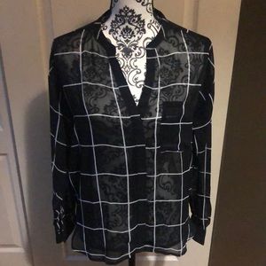 Old Navy Sheer Button Down Blouse